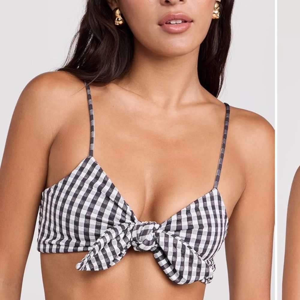 SEA New York, Black and White Gingham Bikini Set